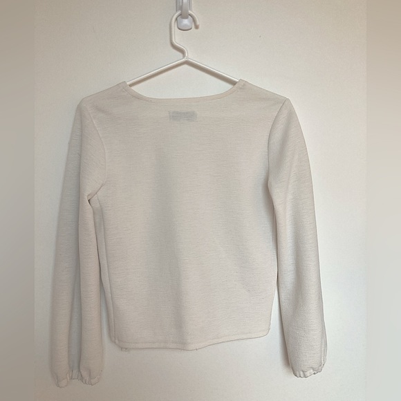 Madewell Texture and Thread Wrap-Tie Top Cream color, size XS - Picture 3 of 4